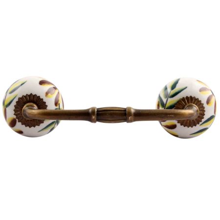 Olive County  Leaf Ceramic Bridge Handle